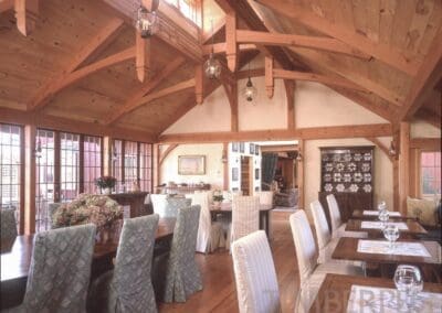 Westmoor Farms (4439) interior with timber frame ceiling