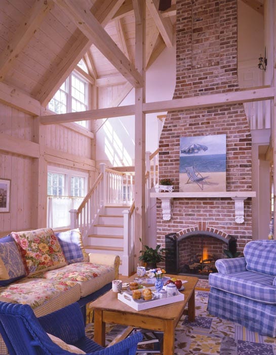 white washed post and beam coastal cottage