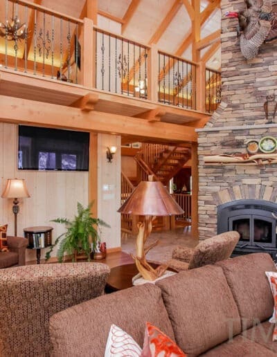 Hancock, MD (T00695) great room with stone fireplace
