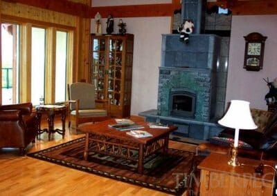 Timber Bay Bed & Breakfast, AK (5402) living room with fireplace