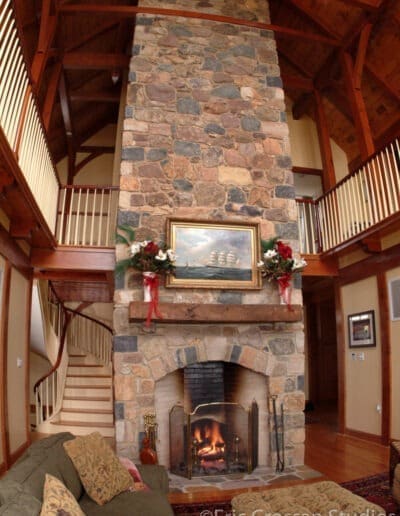 Chestertown, MD (4154) view of fireplace in great room and loft above