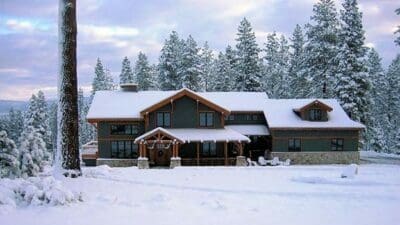 Jobs Peak, NV (5679) full exterior view of front of timber frame home