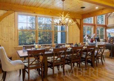 Ludlow, Vermont Ski Home dining area with great room to the right