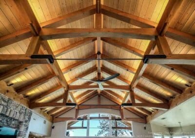 Meadow Vista CA T01033/T01111 interior view of timber frame ceiling