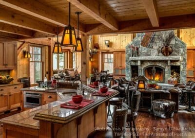 Loon Mountain Ski Home kitchen looking into great room