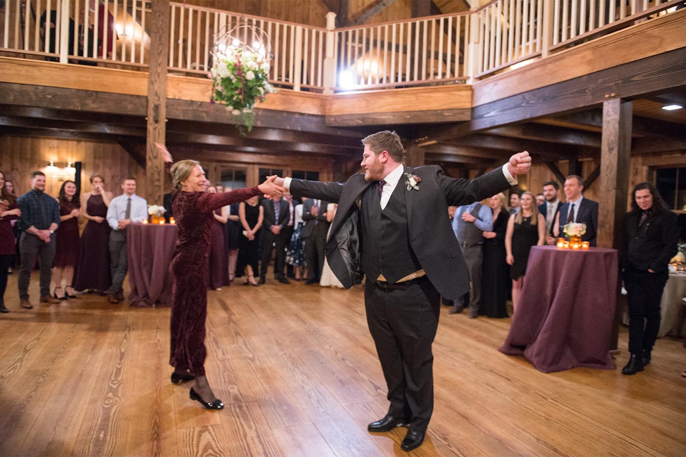 Dancing at event in Wedding Barn