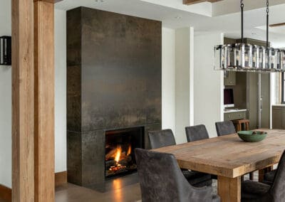 dining area with fireplace