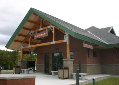 Exterior view of the Hartford Vermont Welcome Center entryway